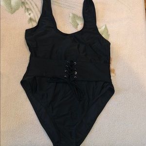 Black one piece swimsuit